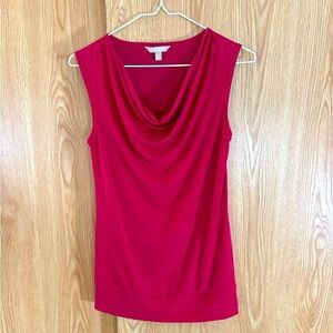 Banana Republic Fuchsia Sleeveless Draped Neckline Top